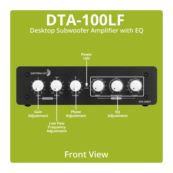 Main product image for Dayton Audio DTA-100LF Desktop Subwoofer/ Bass Shaker Amplifier with EQ300-3805